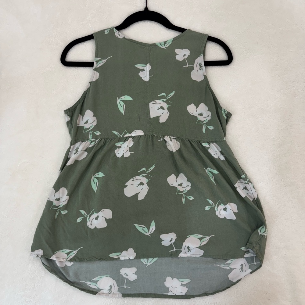 Mountain Khakis Floral Sleeveless Green Top – Size Small